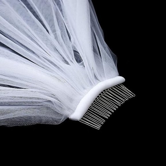 Wedding Veil Bride Veil Tulle Floral Hair Comb Accessories 118\